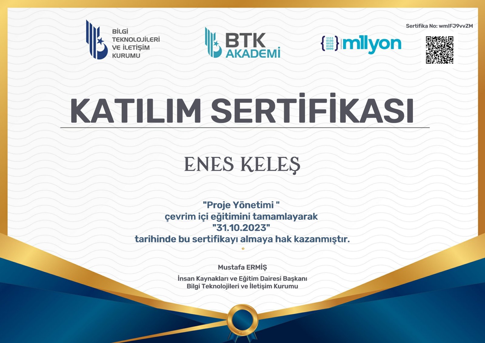 Proje Yönetimi  Sertifika-1